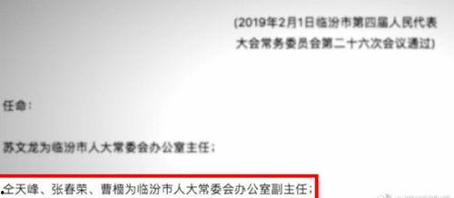 临汾人大任职最新爆料,揭秘新一届领导班子阵容”